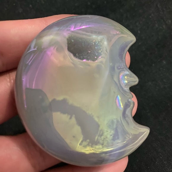 Aura Coated Agate Moon - Picture 3 of 4